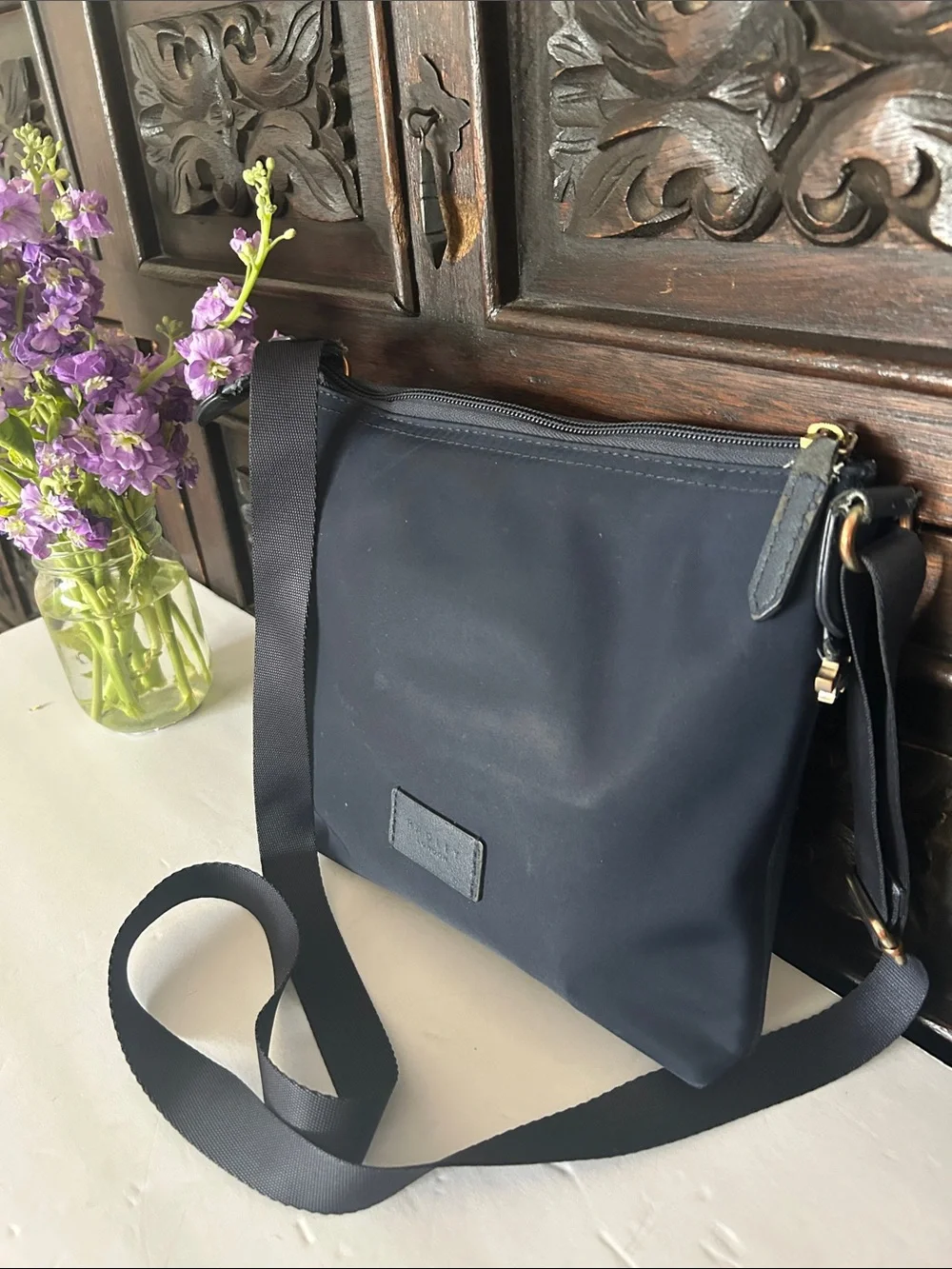 RADLEY LONDON Navy Nylon Crossbody Bag with Adjustable Strap